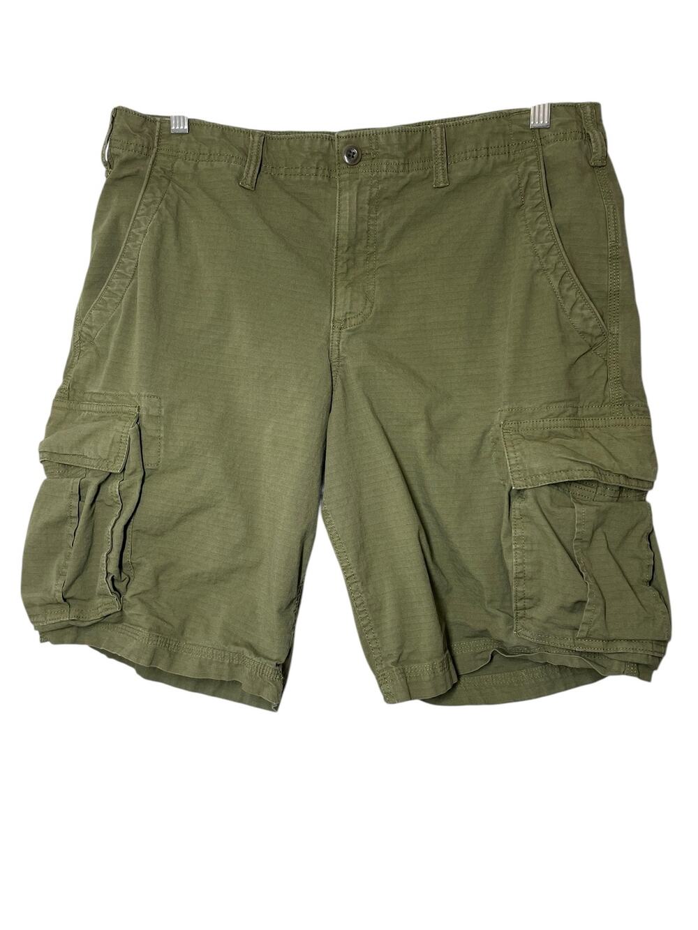 GAP Army Olive Green Cargo Shorts Size 34 Mens Inseam 10.5" Stretchy